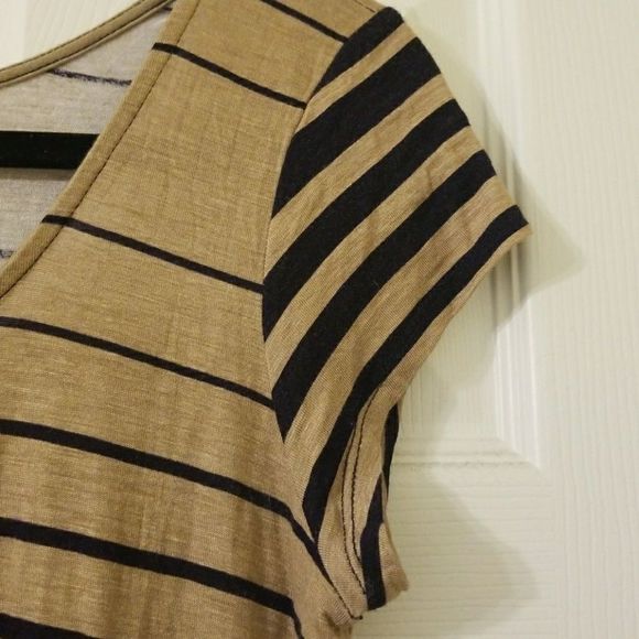 Bar III - Short Sleeve Maxi Dress | Tan and Navy Blue - Picture 5 of 6